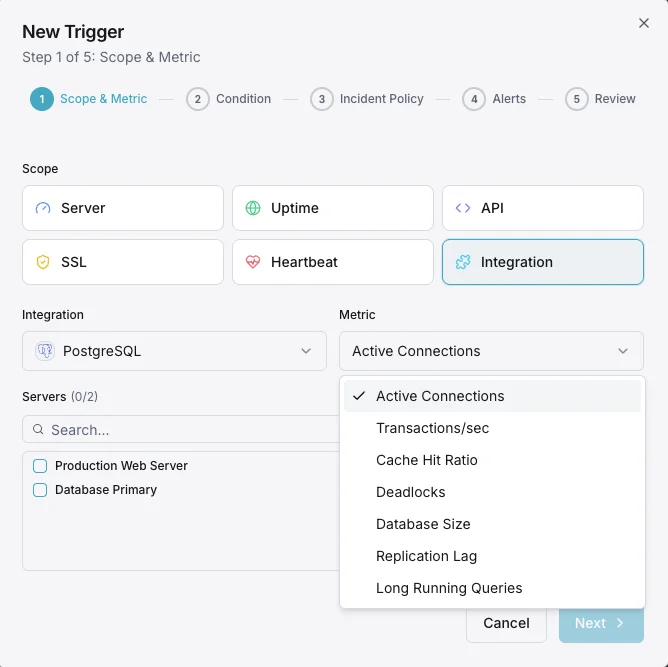 Notification channels and alert configuration