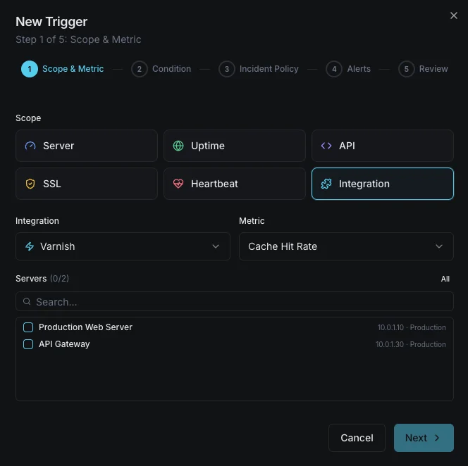 Alert configuration
