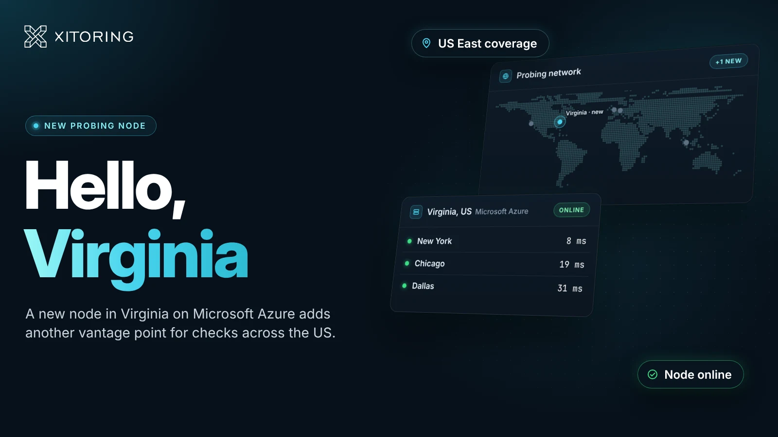 Xitoring Expands to Virginia: New Probing Node