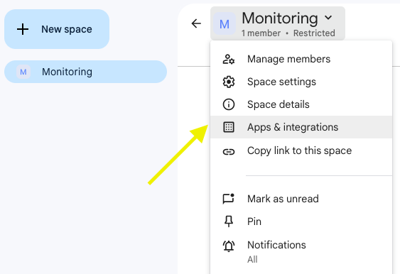 Google Chat integration