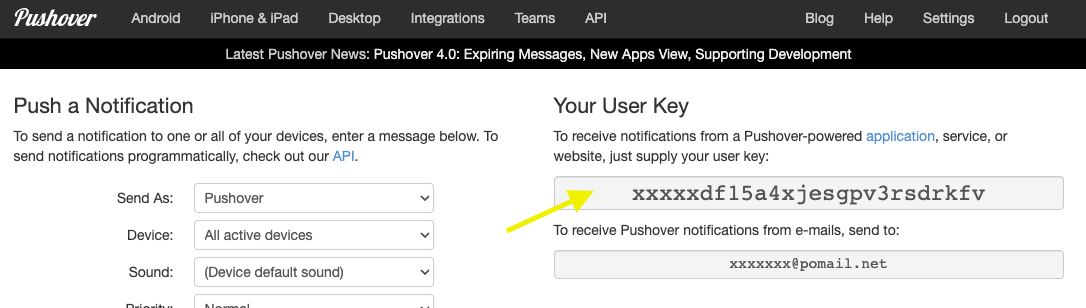 Pushover integration