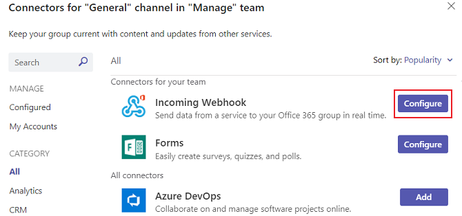 Microsoft Teams integration