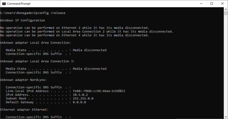 Using Windows ipconfig Command - KB