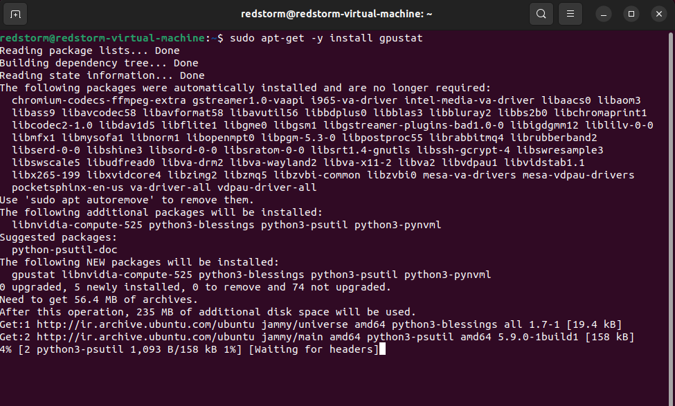 install gpustat