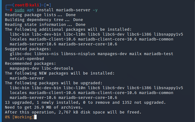 Install mariadb